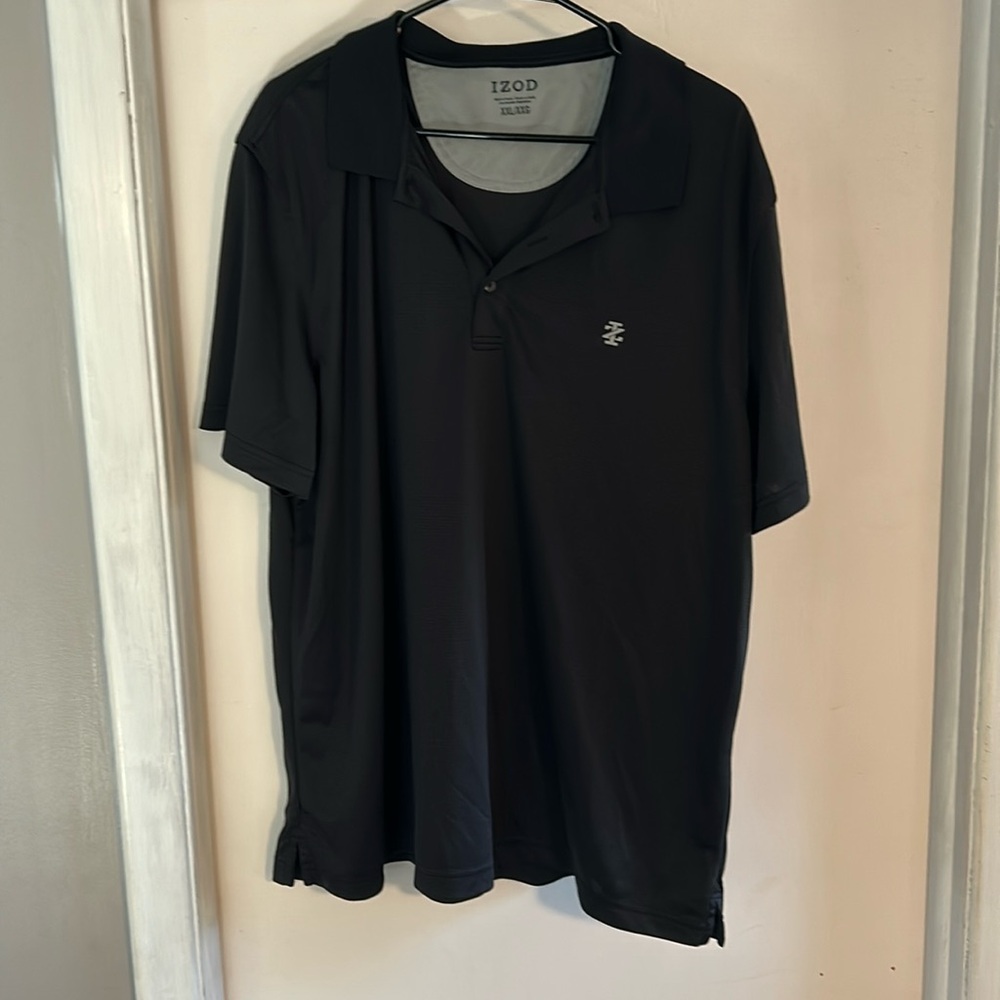 Izod black golf shirt xxl